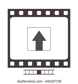 Ahead Only, One way traffic sign, Drive Straight vector icon