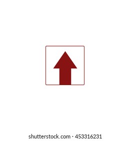 Ahead Only, One way traffic sign, Drive Straight vector icon