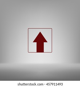 Ahead Only, One way traffic sign, Drive Straight vector icon