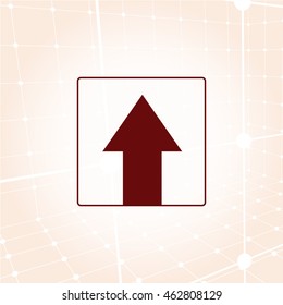 Ahead Only, One way traffic sign, Drive Straight vector icon