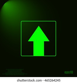 Ahead Only, One way traffic sign, Drive Straight vector icon