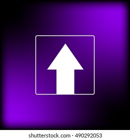 Ahead Only, One way traffic sign, Drive Straight vector icon