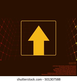 Ahead Only, One way traffic sign, Drive Straight vector icon