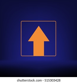 Ahead Only, One way traffic sign, Drive Straight vector icon