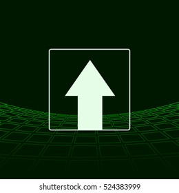 Ahead Only, One way traffic sign, Drive Straight vector icon