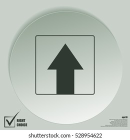 Ahead Only, One way traffic sign, Drive Straight vector icon