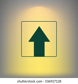 Ahead Only, One way traffic sign, Drive Straight vector icon