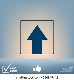 Ahead Only, One way traffic sign, Drive Straight vector icon
