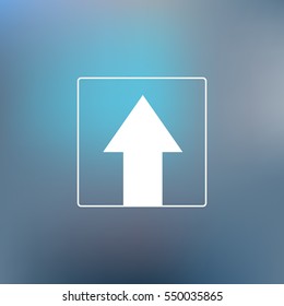 Ahead Only, One way traffic sign, Drive Straight vector icon