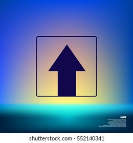 Ahead Only, One way traffic sign, Drive Straight vector icon