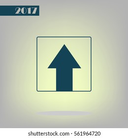 Ahead Only, One way traffic sign, Drive Straight vector icon