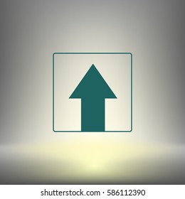 Ahead Only, One way traffic sign, Drive Straight vector icon