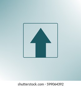 Ahead Only, One way traffic sign, Drive Straight vector icon