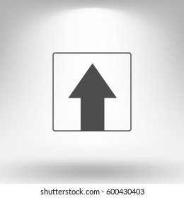 Ahead Only, One way traffic sign, Drive Straight vector icon