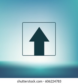 Ahead Only, One way traffic sign, Drive Straight vector icon