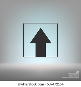 Ahead Only, One way traffic sign, Drive Straight vector icon