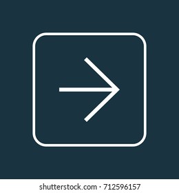 Ahead Outline Symbol. Premium Quality Isolated Forward Element In Trendy Style.