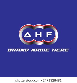 AHF letter logo vector unique attractive creative modern initial design white color on blue color background AHF letter logo icon design
