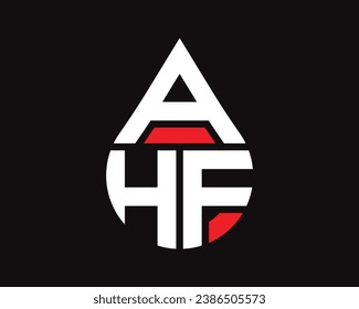 Diseño del logotipo de forma de caída de agua de la letra AHF