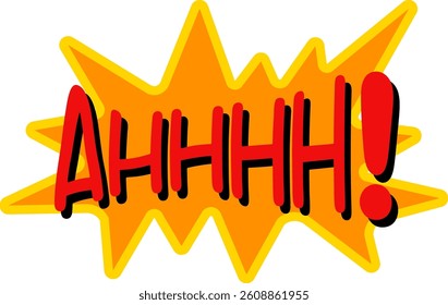 Ahhh Expression Exclamation Pop Art Illustration