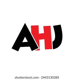 ahj alphabet negative space icon logo design