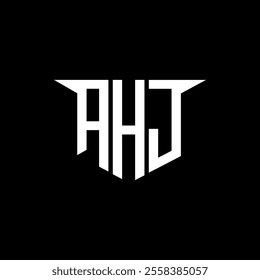 AHJ letter logo design with white background in illustrator, vector logo modern alphabet font overlap style, calligraphy designs for logo, Poster, Invitation, etc.