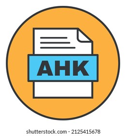 AHK File Document Icon In Trendy Style Isolated Background