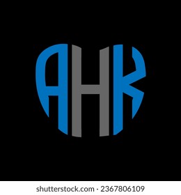 AHK letter logo creative design. AHK unique design.
