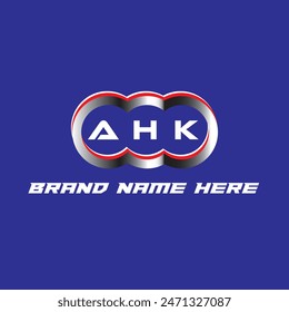 AHK letter logo vector unique attractive creative modern initial design white color on blue color background AHK letter logo icon design
