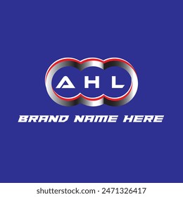 AHL letter logo vector unique attractive creative modern initial design white color on blue color background AHL letter logo icon design
