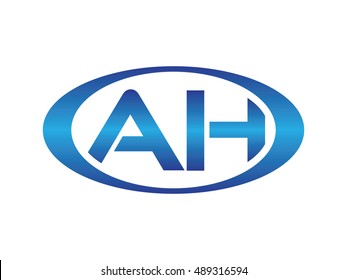 Ahletter Abbreviations Blue Oval Logo Stock Vector (royalty Free 