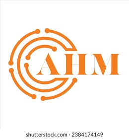 AHM letter design.AHM letter technology logo design on white background.AHM Monogram logo design for entrepreneur and business.