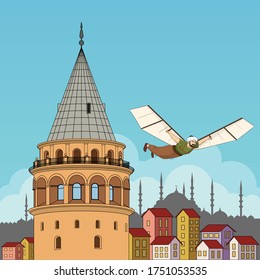 Hezârfen Ahmed Çelebi a legendary Ottoman aviator of İstanbul