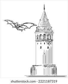 Hezârfen Ahmed Çelebi a legendary Ottoman aviator of İstanbul Hezarfen ahmed çelebi jumping from galata tower