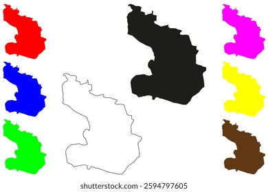 Ahmedabad city (Republic of India, State of Gujarat) map vector illustration, scribble sketch Amdavad map