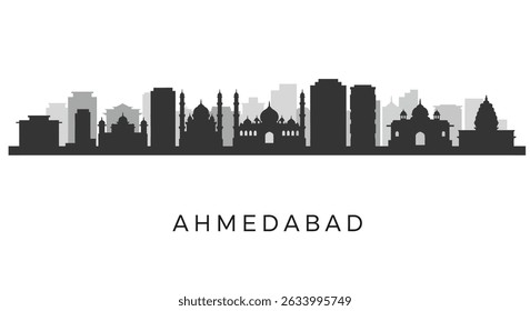 Ahmedabad India Skyline Silhouette City Minimalist.
