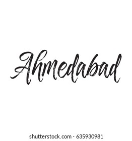 ahmedabad, text design. Vector calligraphy. Typography poster. Usable as background.