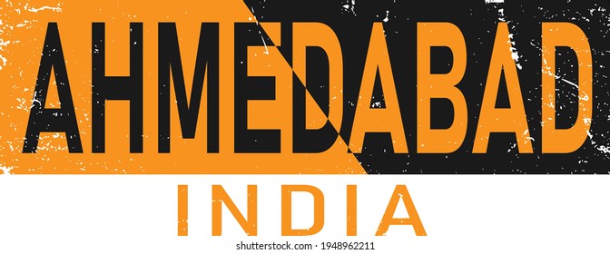 ahmedabad, text design. Vector Typography poster. Usable as background.