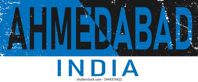 ahmedabad, text design. Vector Typography poster. Usable as background.