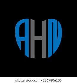 Diseño creativo del logo de la carta AHN. Diseño único de AHN.
