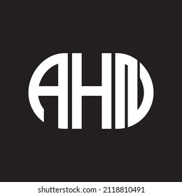 AHN letter logo design on black background. AHN 
creative initials letter logo concept. AHN letter design.