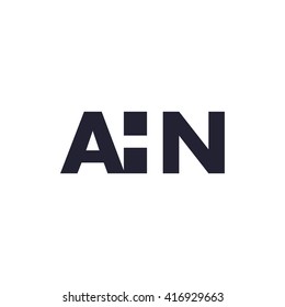 AHN Logo. Vector Graphic Branding Letter Element. White Background