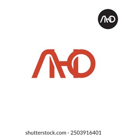 Diseño de monograma de letra de logotipo AHO