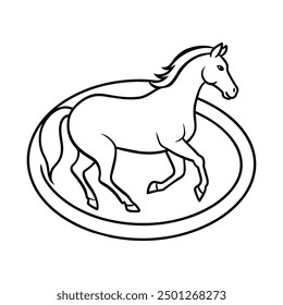 a-horse-galloping-around-the-ring-vector illustration , this is a editable file.