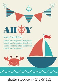 ahoy card design. vector illustration