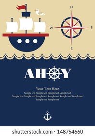 ahoy card design. vector illustration