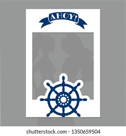 Ahoy! Nautical photobooth frame sailor and marine design for Strike a Pose photoshooting with props on sticks.