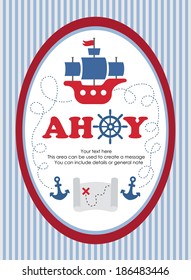 ahoy party card design. vector illustration