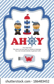 ahoy party card design. vector illustration
