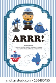 ahoy party card design. vector illustration